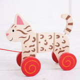 WOODEN PULL ALONG CAT