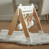 WOODEN Baby Play Gym with 5 Toys