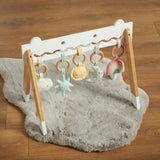 WOODEN Baby Play Gym with 5 Toys