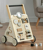 Wooden baby activity walker and push along toy cart by Naturally4kidsz.co.uk