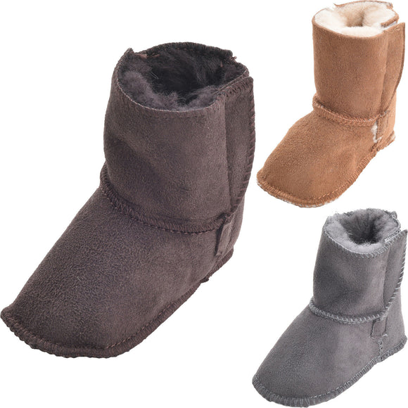 Real sheepskin booties for babies by kindtokidsuk