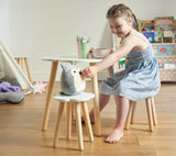 Cute cloud shaped table and 2 stools by kindtokidsuk