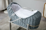 MOSES WICKER COCOON POD BASKET with Rocking Stand