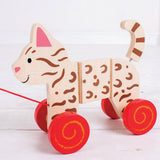 WOODEN PULL ALONG CAT