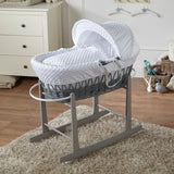 Luxury baby wicker Moses basket set with rocking stand from kindtokidsuk