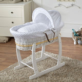 LUXURY BABY WICKER MOSES BASKET SET with Rocking Stand